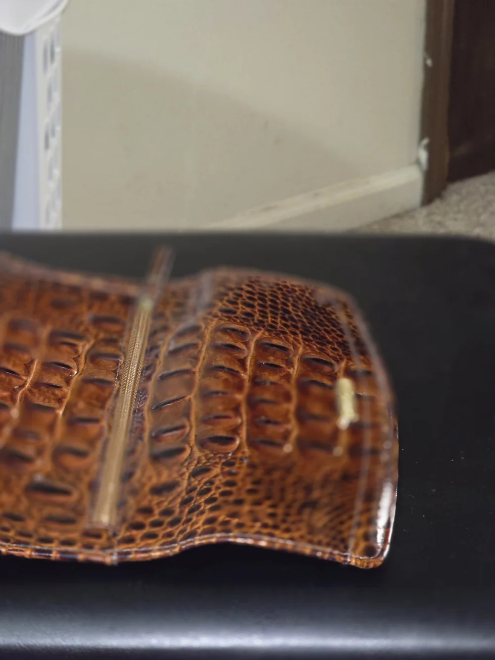 Brahmin Pecan  Croc-Embossed Shoulder Bag  Like new Condition no Call Outs